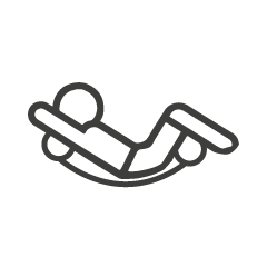 Icon of a stick figure sitting on a beach float for adults