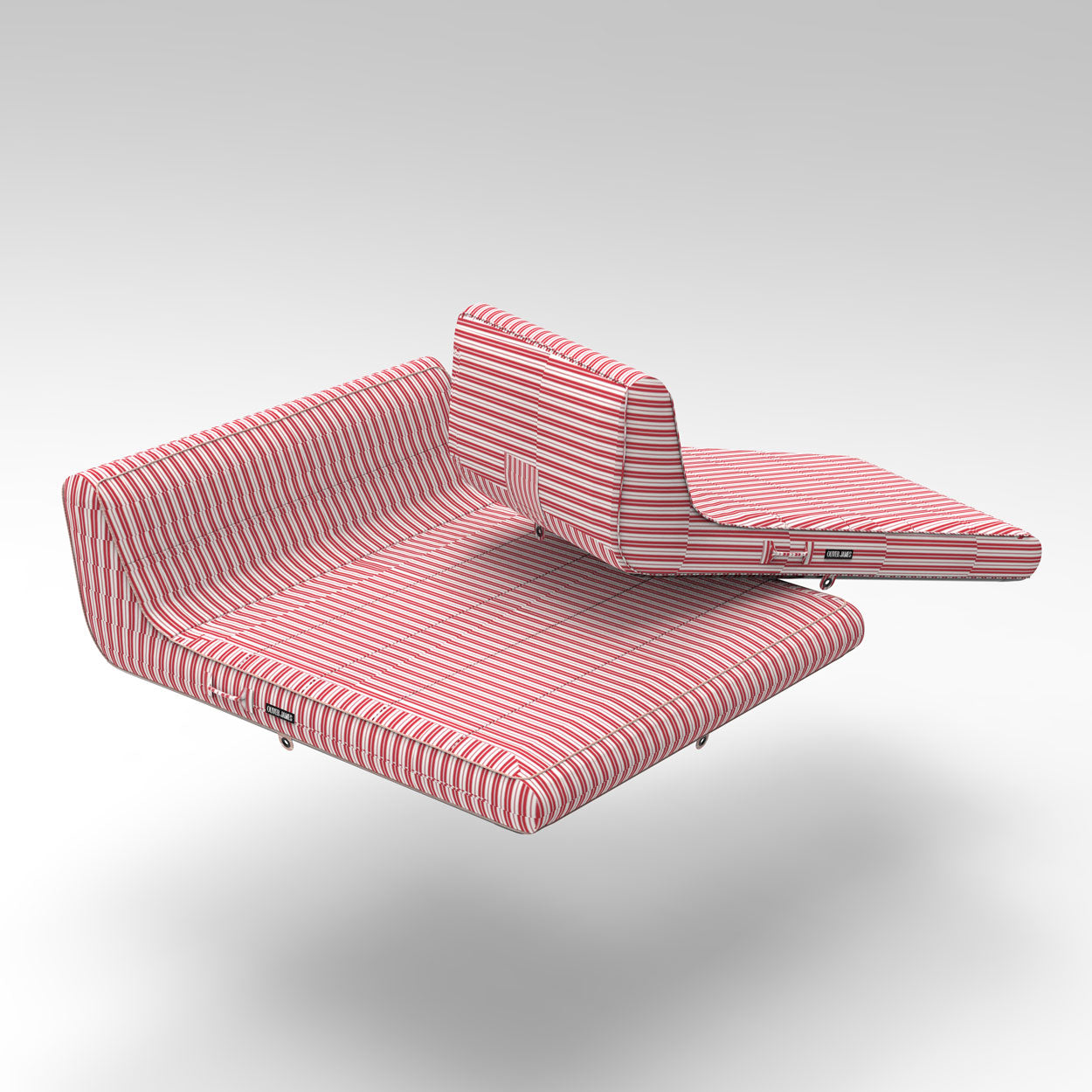 A render of an Oliver James Lilos Single and Double in red and white stripes.