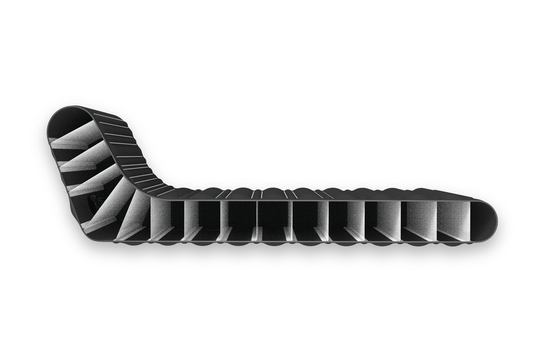 The side of a luxury pool float showing the internal inflatable core.