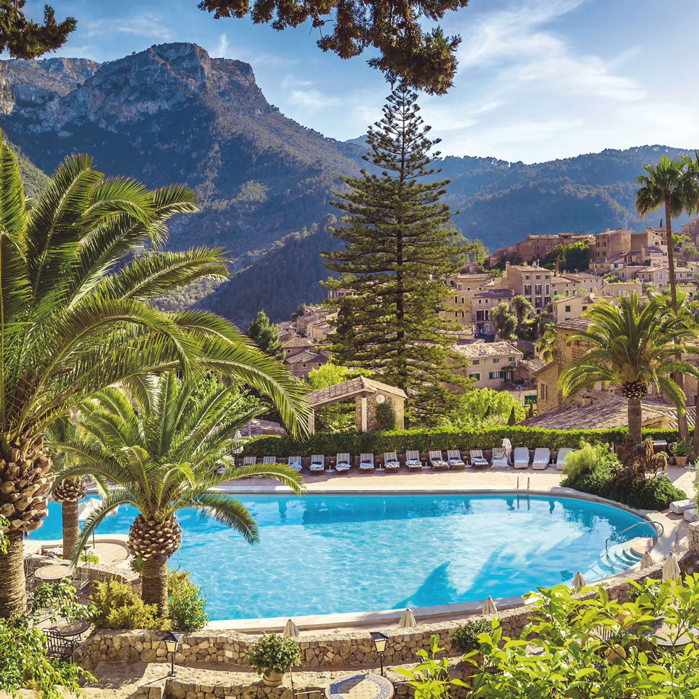 Oliver James Lilos luxury upholstered pool floats at La Residencia, Belmond