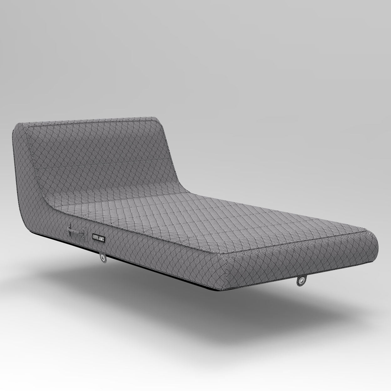 A render of an Oliver James Lilos Single in black and white chevron stripes.