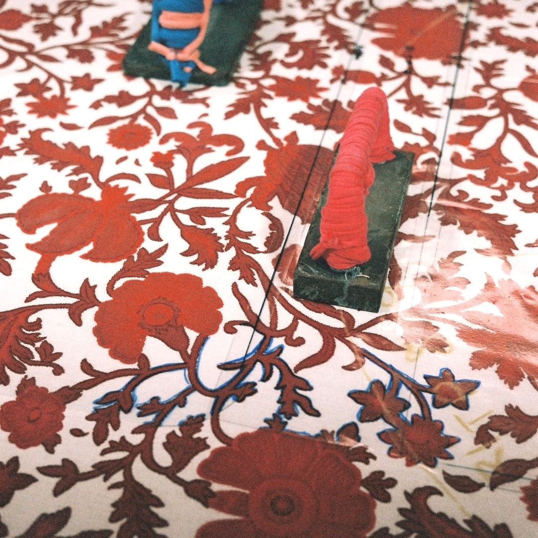 The pattern making required to develop luxury upholstered pool floats.