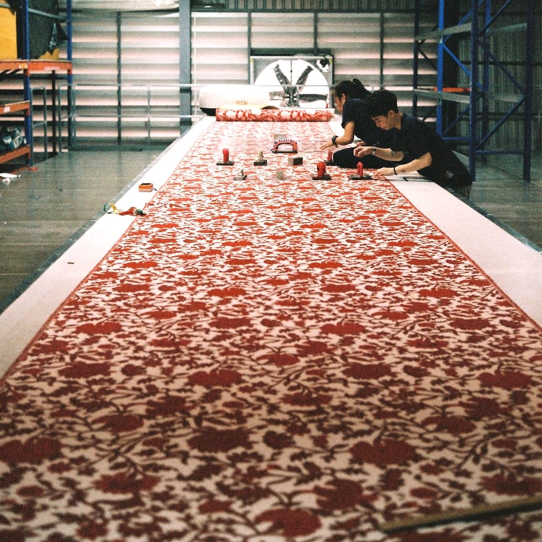 The pattern making required to develop luxury upholstered pool floats.