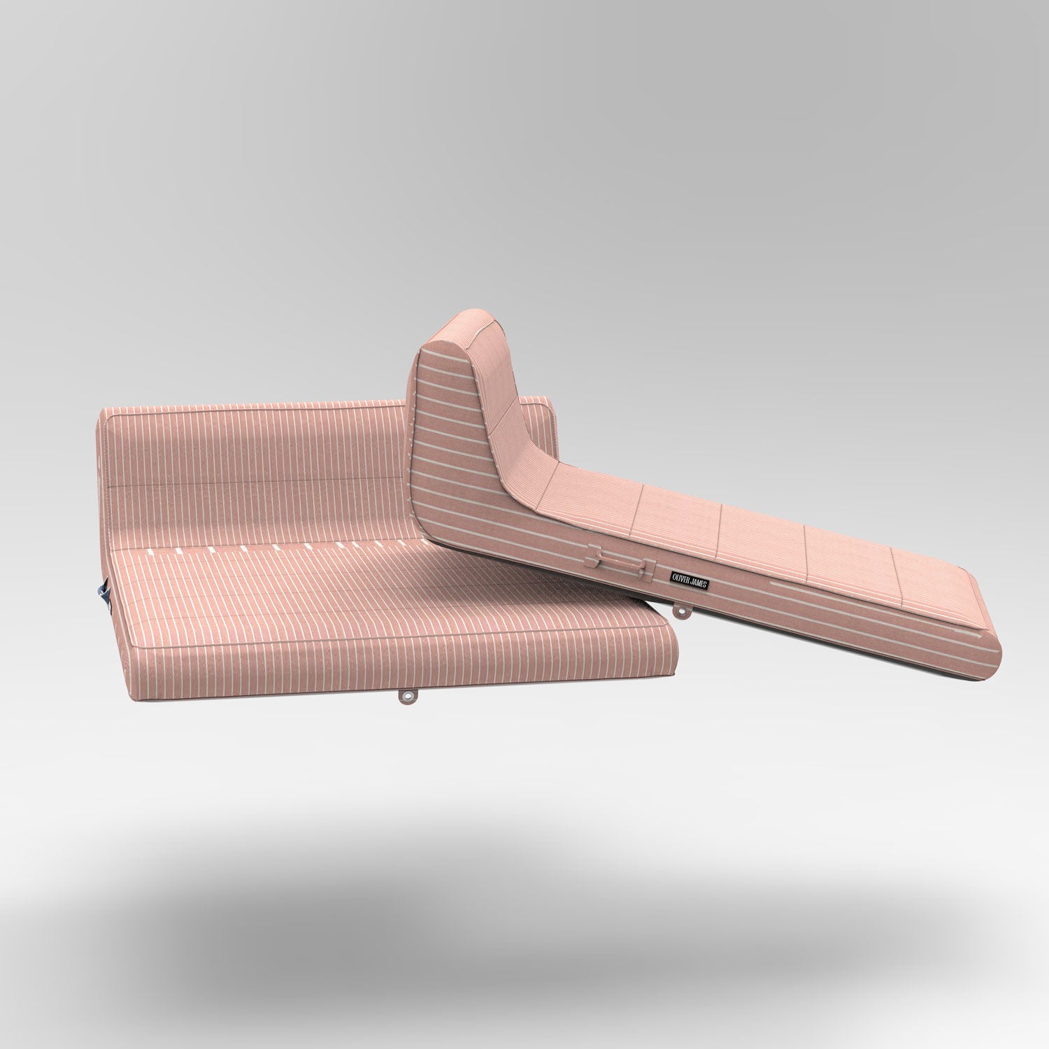 A render of an Oliver James Lilos Double and Single in red and white stripes.